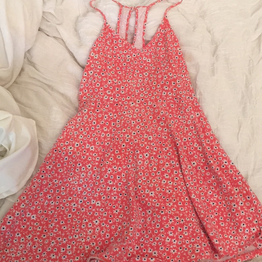 Pink flowered summer dress